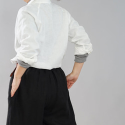 [Wafu]薄瑪莎亞麻亞麻正宗高級男士襯衫拉格朗袖長袖/白色t035a-wht1 第3張的照片