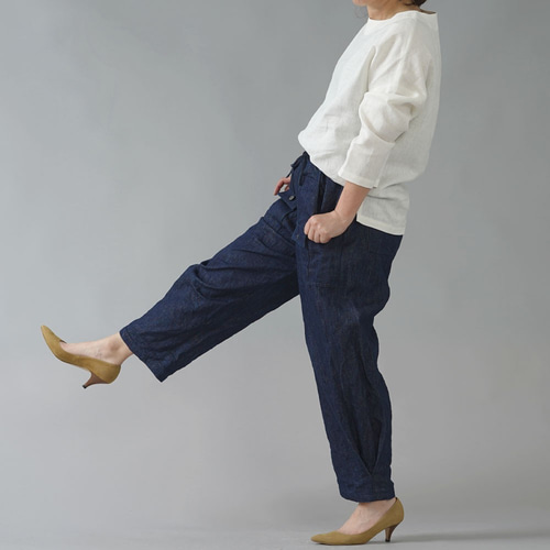 ⭐️wafu リネン100% デニム　ブッシュパンツ￼ インディゴ ⭐️wafu リネン100% デニム ブッシュパンツ￼ インディゴ