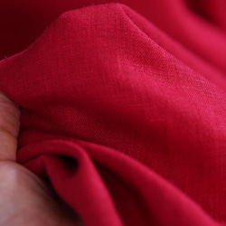 【Wafu】中厚亞麻開衫Haori 外袖袖襯衫袖V領Bolero/紅色h001c-red2 第5張的照片