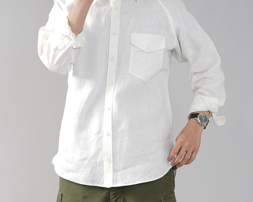 wafu リネンTシャツ ラグラン / ホワイト t020k-wht2 M wafu リネンTシャツ ラグラン / ホワイト t020k-wht2 M wafu