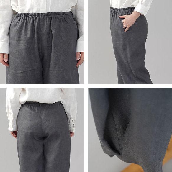 [wafu] 中重亞麻球褲下擺側折休閒褲/暗灰色 b013g-dmg2 第9張的照片
