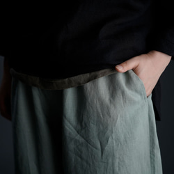 【wafu】Linen Pants 裾タック ボトムス ヨガパンツにも /青磁鼠(せいじねず) b013a-snz1 9枚目の画像