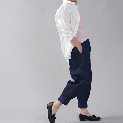⭐️wafu リネン100% デニム　ブッシュパンツ￼ インディゴ ⭐️wafu リネン100% デニム ブッシュパンツ￼ インディゴ