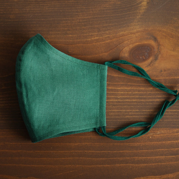 [帝國綠色/三維口罩]亞麻口罩夏季口罩雙規格抗菌除臭速乾布口罩z021g-egn2 第2張的照片