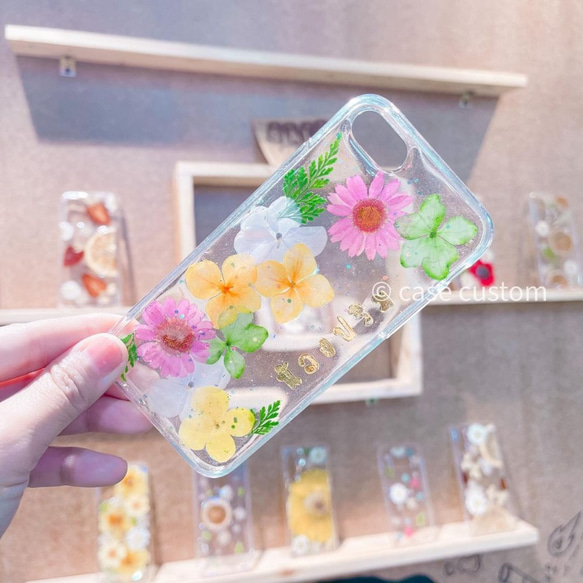 iPhone、Android☆押し花ケース☆オーダー受付中 つたわっ