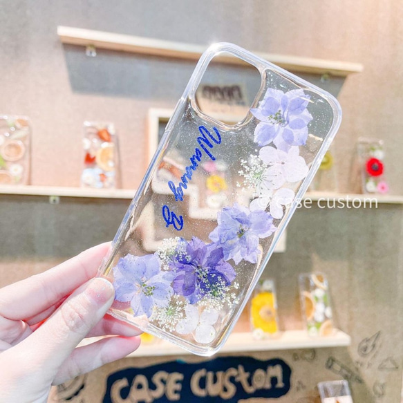 押し花ケースに文字入れ可能！iPhone全機種対応 galaxyケース