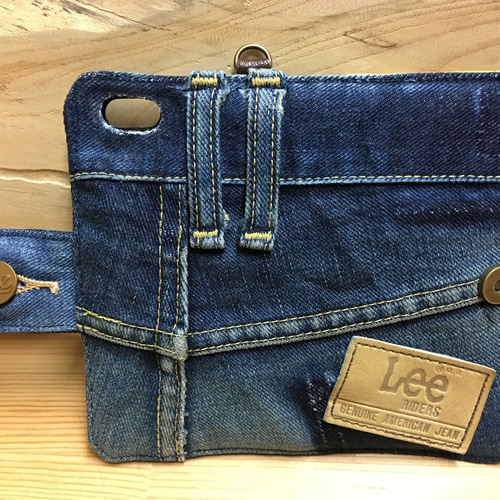 6-78 ビンテージ デニム リメイク iPhone6.6s 手帳型 カバー  