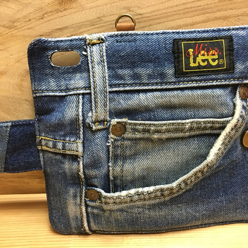 6-11 ビンテージ デニム リメイク iPhone6.6s 手帳型カバー  