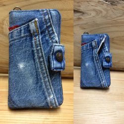 6–162 Levi's  ビンテージ デニム リメイク iPhone6.6s 手帳型カバー スマホケース 2枚目の画像