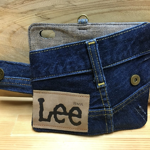 6ー186 Lee ビンテージ デニム リメイク iPhone6.6s 手帳型カバー  