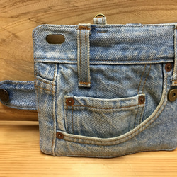 6ー218　Levi's  ビンテージ デニム リメイク iPhone6.6s 手帳型カバー スマホケース 1枚目の画像