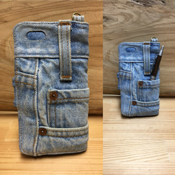 6ー218　Levi's  ビンテージ デニム リメイク iPhone6.6s 手帳型カバー スマホケース 3枚目の画像