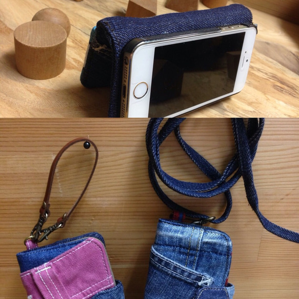 6ー218　Levi's  ビンテージ デニム リメイク iPhone6.6s 手帳型カバー スマホケース 5枚目の画像