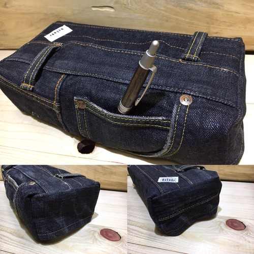 ワンピースオブロック デニムティッシュケース ワンピースオブロック