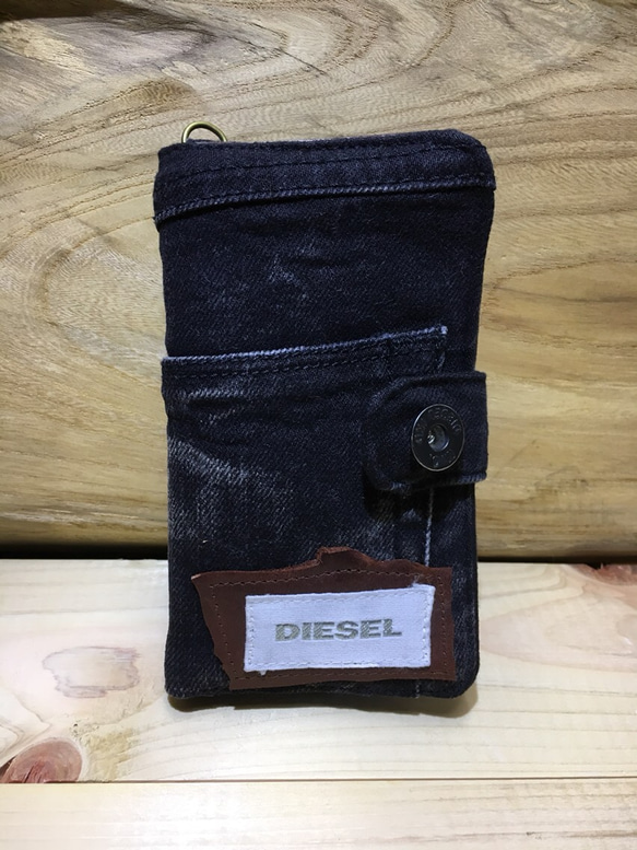 435 iPhone8 .７DIESELデニムリメイク手帳型カバー スマホケース 2枚目の画像