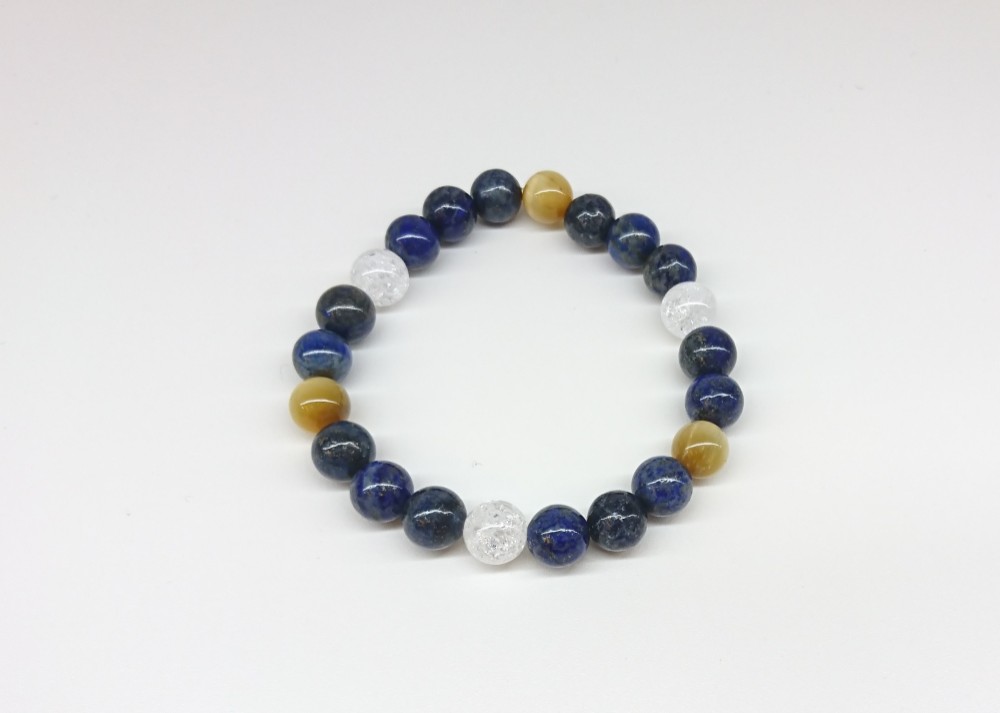 Angelmoon オリジナル ブレスレット(ラピスラズリ、ゴールデンタイガーアイ、クラック水晶) 7,810円