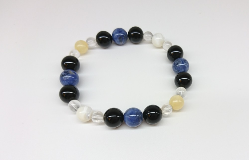 Angelmoon オリジナル ブレスレット(ソーダライト、オニキス、マザーオブパール、アラゴナイト、水晶)