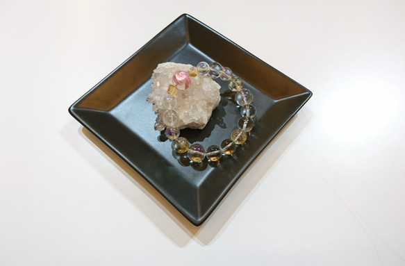 Angelmoon オリジナル ブレスレット(鳳凰彫り水晶、シトリン、水晶、虹色水晶) 2枚目の画像