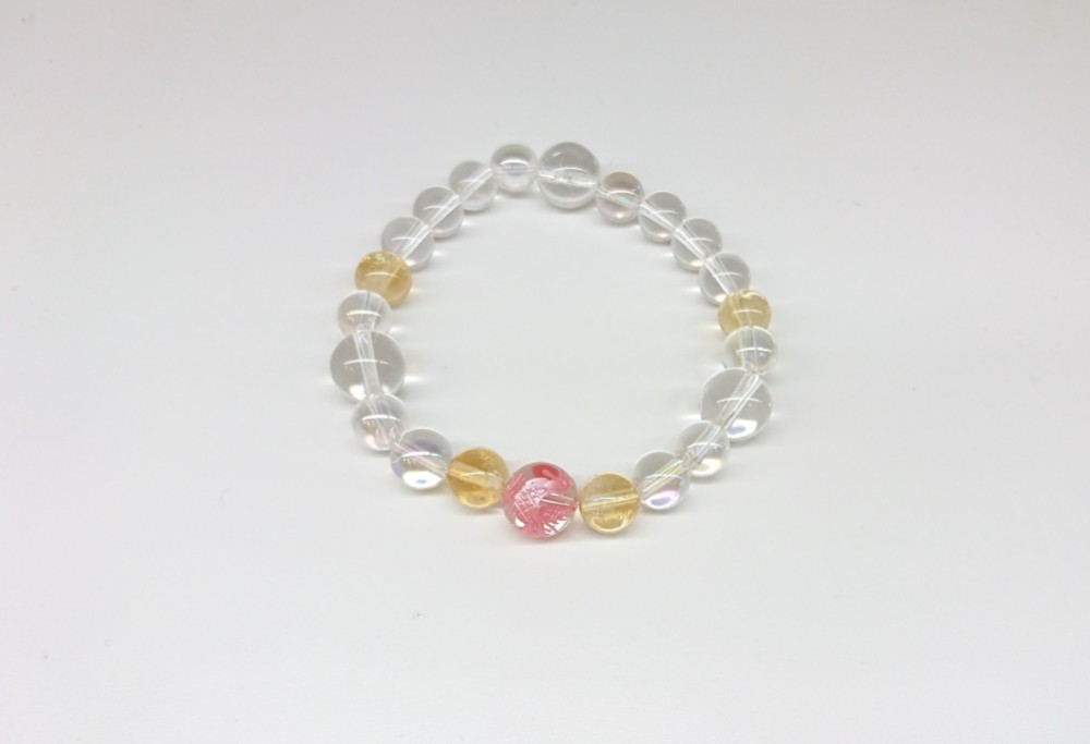 Angelmoon オリジナル ブレスレット(鳳凰彫り水晶、シトリン、水晶、虹色水晶) 5,985円