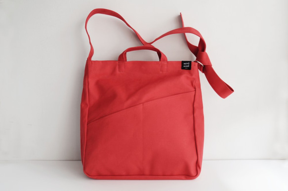 <送料無料> 高島帆布 YUWAI (3WAY) TOTE  RED 1枚目の画像