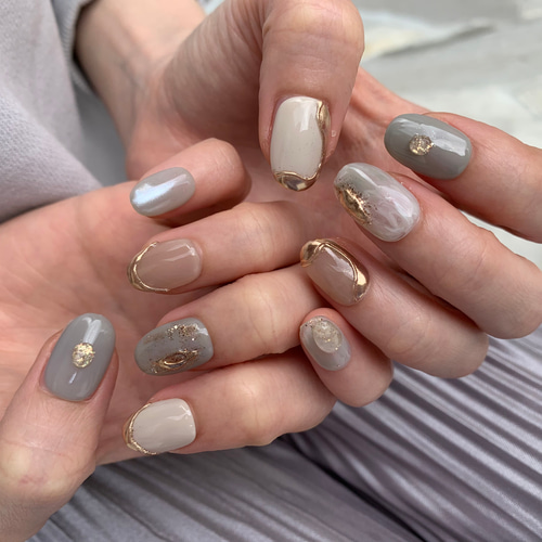 3color ニュアンス ネイルチップ 爽やかカラーのサマーニュアンスネイル- ネイルチップ専門店ミチネイル