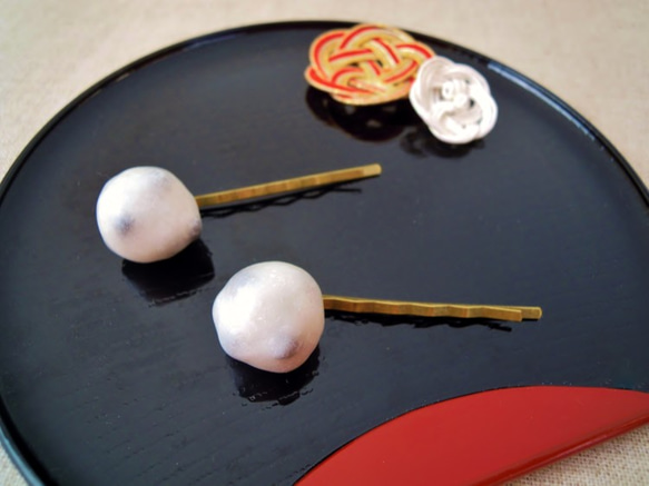 日式點心系列 鹹豆大福造型髮夾 第1張的照片