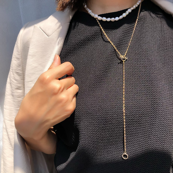 petitlile✳︎アレンジ自在！お洒落なY字ロングネックレス ネックレス 