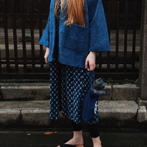 Aoyama Daruma indigo dye hanten jacket 藍染 半纏 ジャケット