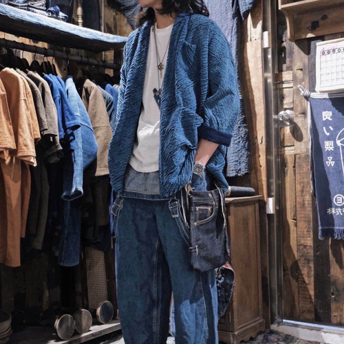 Aoyama Daruma indigo dye hanten jacket 藍染 半纏 ジャケット