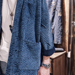 Aoyama Daruma indigo dye hanten jacket 藍染 半纏 ジャケット. 6枚目の画像