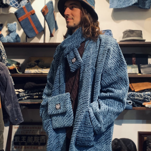 Aoyama Daruma indigo dye hanten jacket 藍染 半纏 ジャケット