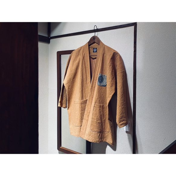 Aoyama Daruma persimmon dye hanten jacket 柿渋染め 半纏 作業着 二色 8枚目の画像