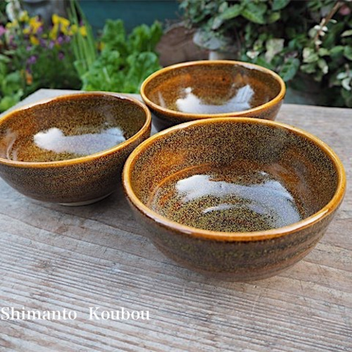 ちゃー新品　陶器　陶芸作家　浅めのうどん•そば鉢2個F 葉 御本手 飯碗 11cm | aito製作所 | 美濃焼・瀬戸焼を中心と