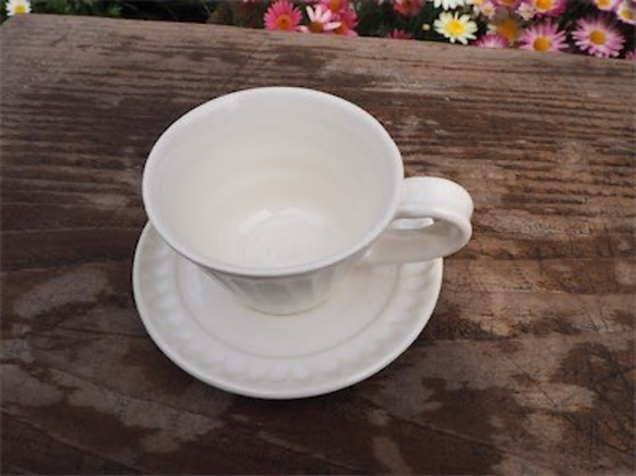 白のカップとソーサ［20-Apr-7］《釉薬》 2枚目の画像