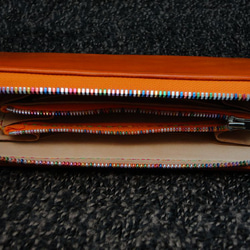 ジッパーロングウォレットオレンジカラー 3枚目の画像