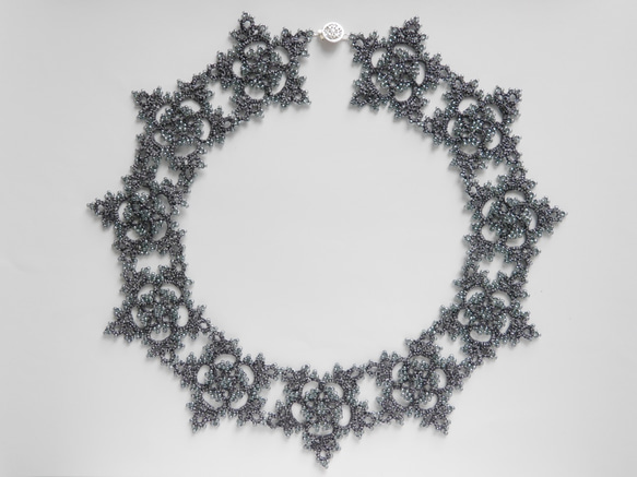 star flower necklace / darkgray 2枚目の画像