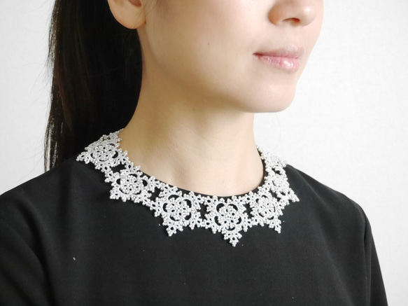 star flower necklace / gray 1枚目の画像