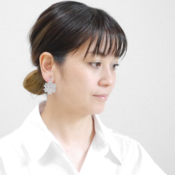 パンダ 白黒 イヤリング 3点セット ＊ タティングレース