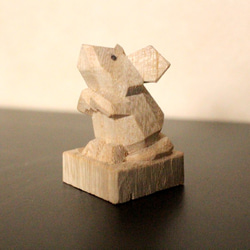 木彫り　【受注制作】面取りネズミ 1枚目の画像