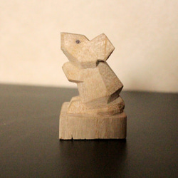 木彫り　【受注制作】面取りネズミ 2枚目の画像