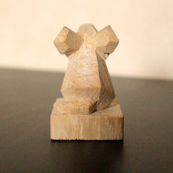 木彫り　【受注制作】面取りネズミ 3枚目の画像