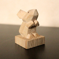 木彫り　【受注制作】面取りネズミ 4枚目の画像