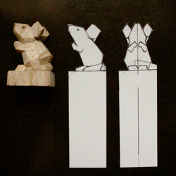 木彫り　【受注制作】面取りネズミ 5枚目の画像