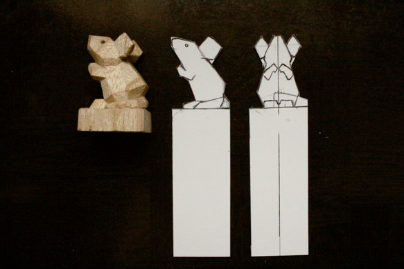 木彫り　【受注制作】面取りネズミ 5枚目の画像