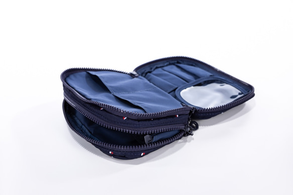 VOVAROVA 防潑水雙層化妝袋/小物包  -半點心 - 藍色 第7張的照片