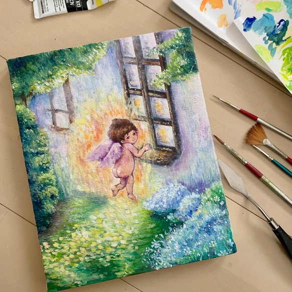 アクリル画 原画 ー影に隠れてー