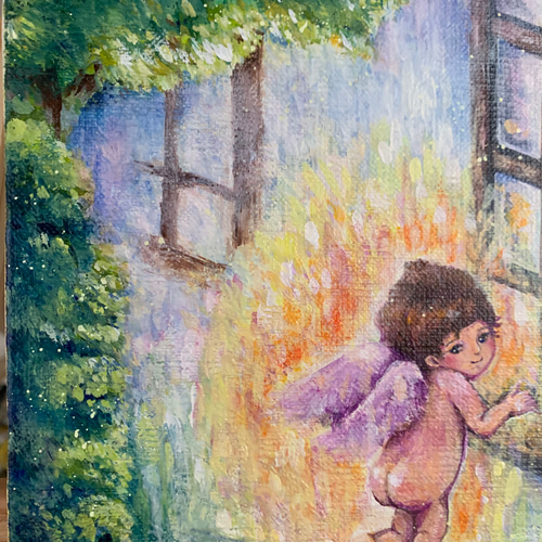 アクリル画 原画 ー影に隠れてー