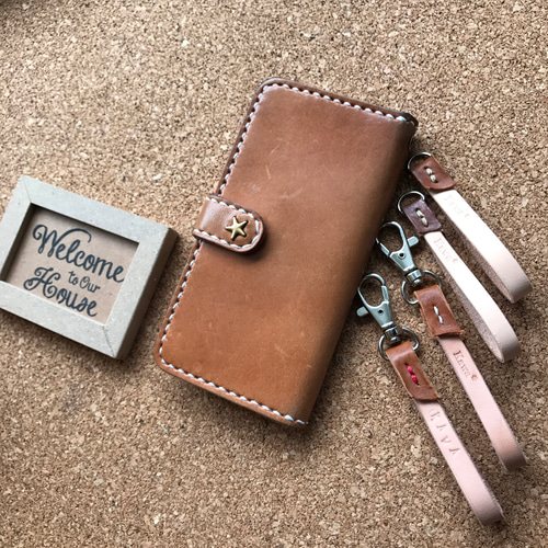 手作り ミニストラップ レザーストラップ ヌメ革 本革 ストラップ 携帯