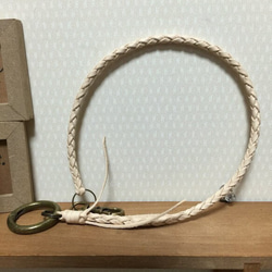 オーダー品 極細❗️ウォレットロープ ヌメ革 サドルレザー 49cm 2枚目の画像