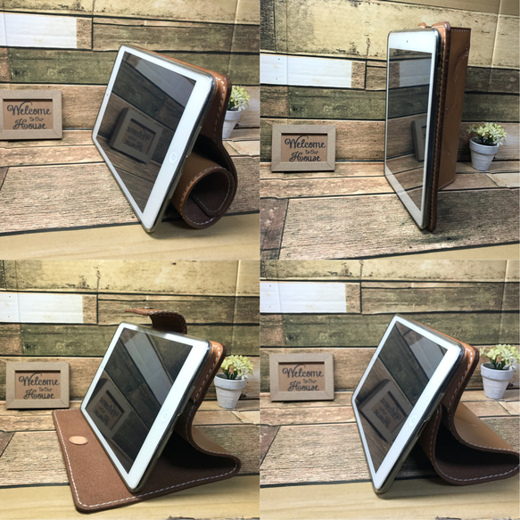 iPad mini 6世代 栃木レザー❗️シンプル ‼️ ヌメ革 ナチュラル レザーケース 本革 タブレットケース 7枚目の画像